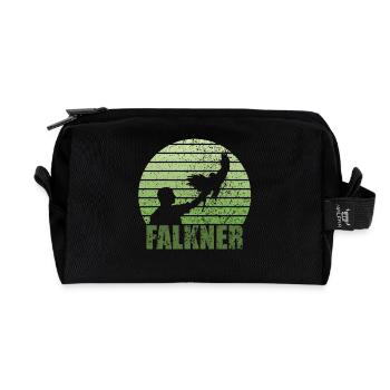 Style grunge fauconier avec oiseau de proie - Trousse de toilette en tissu recyclé - noir - Devant