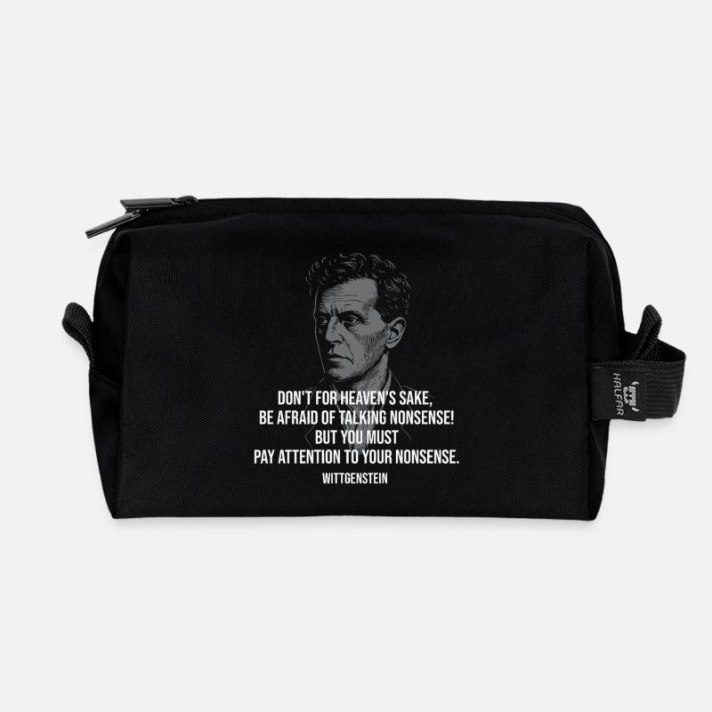 Wittgenstein-Unsinnzitat - Recycelte Kulturtasche - Schwarz