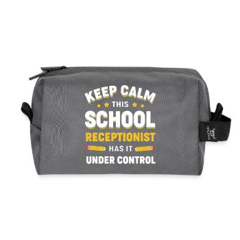 Receptionist School Receptionist - Recycled Toiletry Zip Bag - anthracite - Front