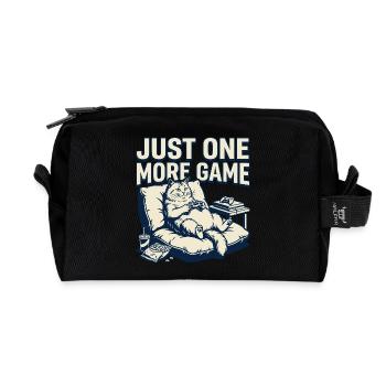 Just one more game of cat lounge - Recycled Toiletry Zip Bag - black - Front
