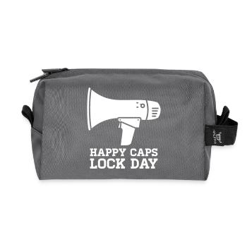 Megafon Happy Caps Lock Day Nerd  - Recycelte Kulturtasche - Anthrazit - Vorne