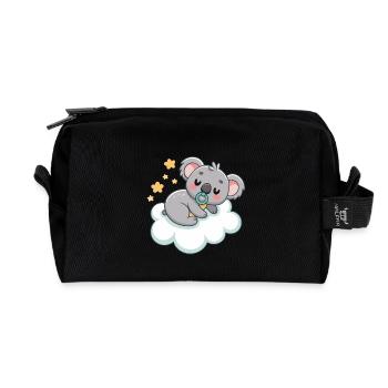Bébé Koala rêveur sur nuage pastel - Trousse de toilette en tissu recyclé - noir - Devant