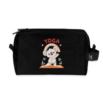 Koala Yoga Regenbogen - Recycelte Kulturtasche - Schwarz - Vorne