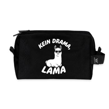 No drama Lama - Recycled Toiletry Zip Bag - black - Front