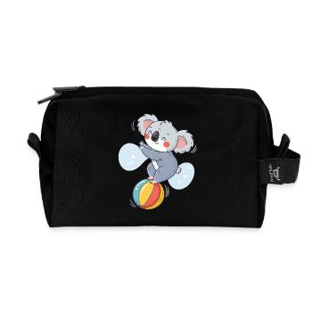 Koala-Jongleur auf einem bunten Ball - Recycelte Kulturtasche - Schwarz - Vorne