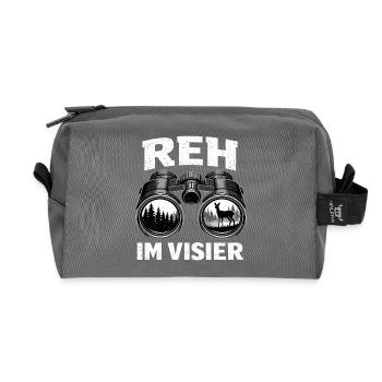 Hunter Deer Sight Hunting Gift - Recycled Toiletry Zip Bag - anthracite - Front