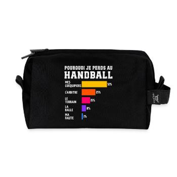 Warum ich beim Handball verliere - Recycelte Kulturtasche - Schwarz - Vorne
