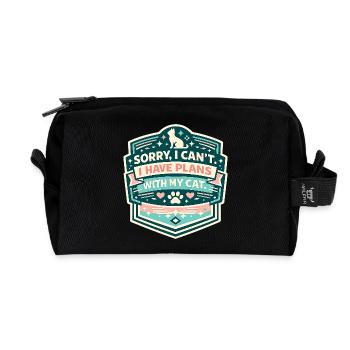 J’ai des projets pour mon chat - Trousse de toilette en tissu recyclé - noir - Devant