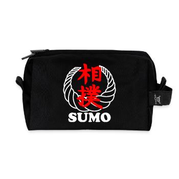 Sumo Kanji Martial Art Symbol - Recycled Toiletry Zip Bag - black - Front