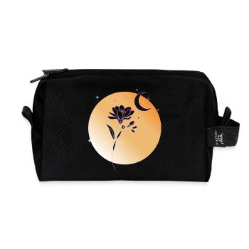 Freesie mit Mond Line Art Illustration  - Recycelte Kulturtasche - Schwarz - Vorne