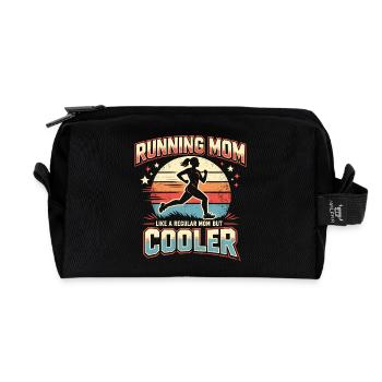 Running Mom | Like A Regular Mom But Cooler Frauen - Recycelte Kulturtasche - Schwarz - Vorne