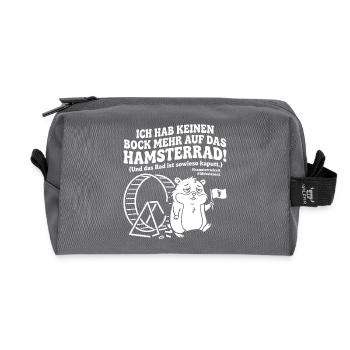Kein Bock mehr aufs Hamsterrad Humor Spruch - Recycelte Kulturtasche - Anthrazit - Vorne