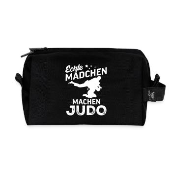 echte maedchen machen judo  - Recycelte Kulturtasche - Schwarz - Vorne