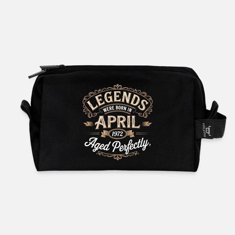 April 1972 Geburtstagsgeschenk Großartig seit April - Recycelte Kulturtasche - Schwarz