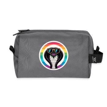 Cobra Royal arc-en-ciel lunettes rétro - Trousse de toilette en tissu recyclé - anthracite - Devant