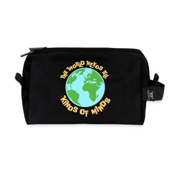 The World Needs All Kinds Of Minds Inspirational - Recycled Toiletry Zip Bag - black - Front