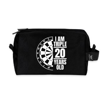 Ich bin dreimal 20 Jahre alt - Recycelte Kulturtasche - Schwarz - Vorne