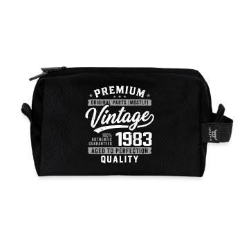 Vintage 1983 Retro 1983 Jubiläum 1983 - Recycelte Kulturtasche - Schwarz - Vorne