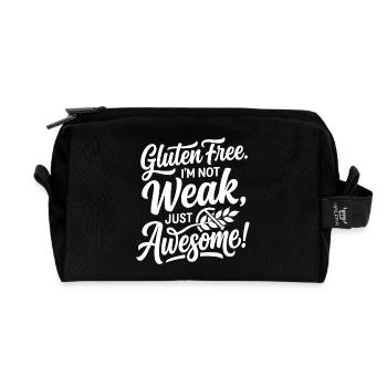 Gluten Free Weak Awesome Humor - Recycled Toiletry Zip Bag - black - Front