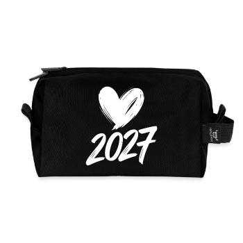 2027 Heart - Recycled Toiletry Zip Bag - black - Front