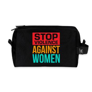 Gewalt gegen Frauen stoppen - Recycelte Kulturtasche - Schwarz - Vorne