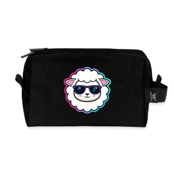 Schaf-Hipster-Brille - Recycelte Kulturtasche - Schwarz - Vorne