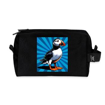 Papageitaucher - Recycelte Kulturtasche - Schwarz - Vorne