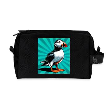 Papageitaucher - Recycelte Kulturtasche - Schwarz - Vorne