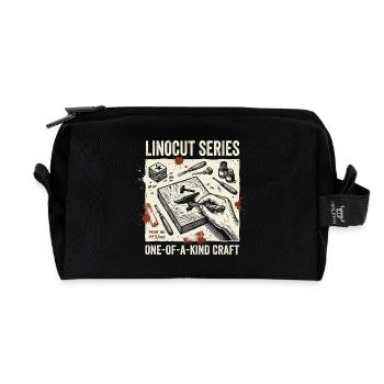 Linocut Series - Recycelte Kulturtasche - Schwarz - Vorne
