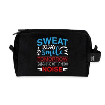 Sweat Today Smile Tomorrow – Motivation Fitness St - Recycled Toiletry Zip Bag - black - Front