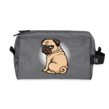Carlin Carlin Propriétaire de carlin Amoureux du carlin Porte-carlin - Trousse de toilette en tissu recyclé - anthracite - Devant