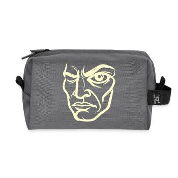 Portrait abstrait « L’Observateur » - Trousse de toilette en tissu recyclé - anthracite - Devant