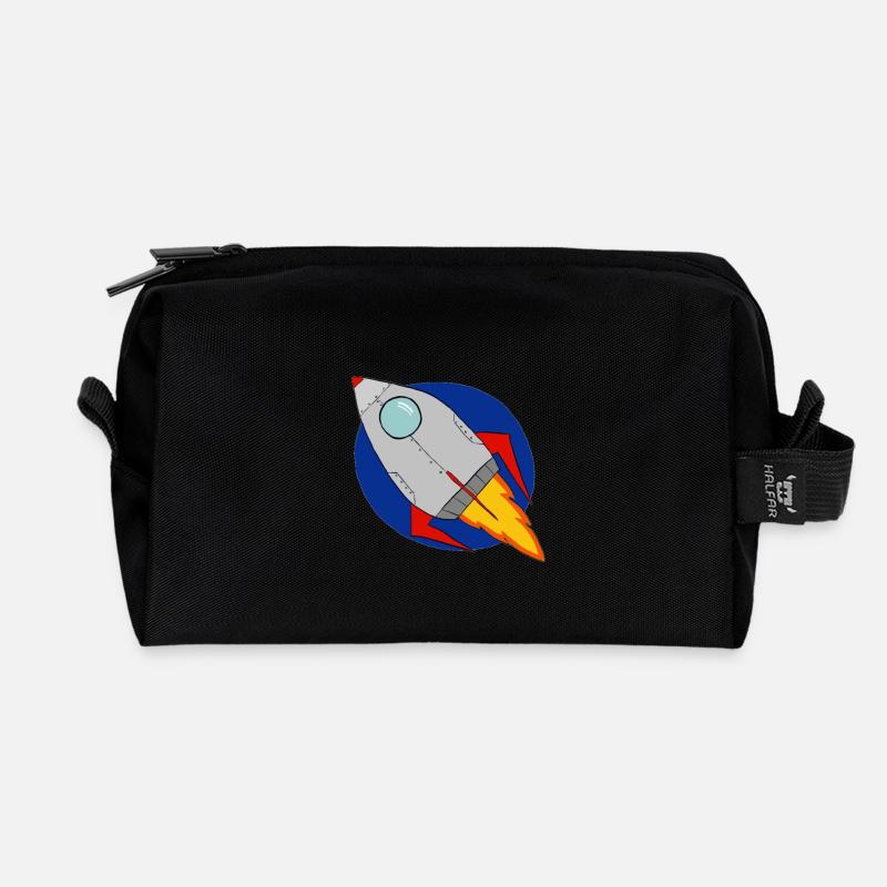 Rakete - Recycelte Kulturtasche - Schwarz