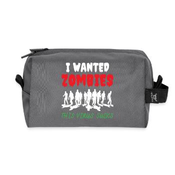 I Wanted Zombies This Virus Sucks - Recycelte Kulturtasche - Anthrazit - Vorne