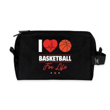 I love basketball for life - Recycled Toiletry Zip Bag - black - Front