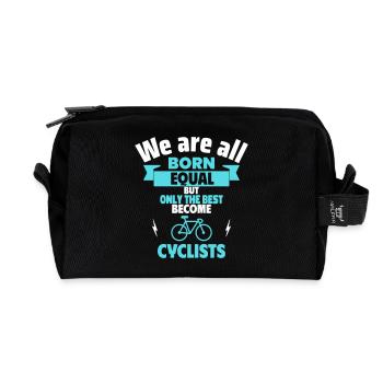 Cadeau pour la fête des pères – Seulement les meilleurs cyclistes - Trousse de toilette en tissu recyclé - noir - Devant