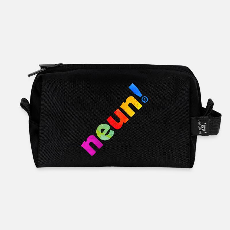 NEUN 9 JAHRE 9. GEBURTSTAG - Recycelte Kulturtasche - Schwarz