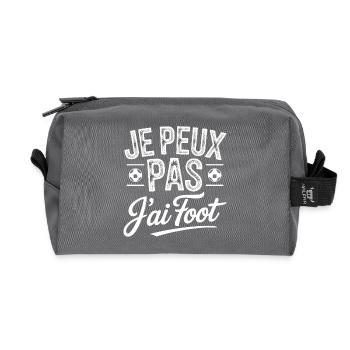 je peux pas j'ai foot - Trousse de toilette en tissu recyclé - anthracite - Devant