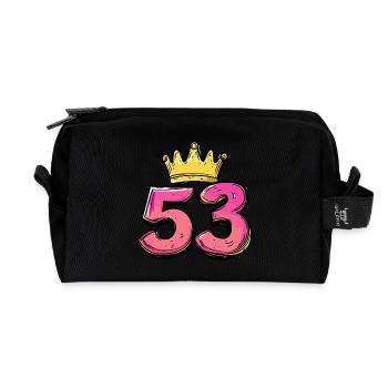 53 Zahl Krone - Recycelte Kulturtasche - Schwarz - Vorne