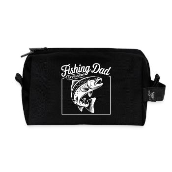 Bester Angelpapa Best Fishing Dad Approved - Recycled Toiletry Zip Bag - black - Front