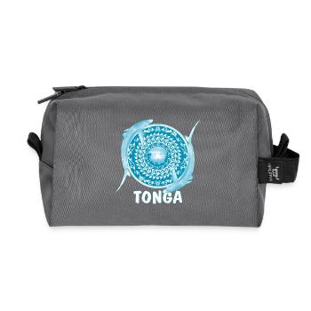 Tonga Blue Sharks - Recycled Toiletry Zip Bag - anthracite - Front