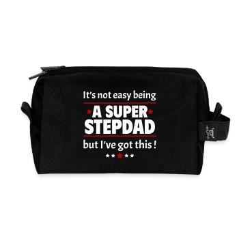 Ce n’est pas facile d’être un super beau-père - Trousse de toilette en tissu recyclé - noir - Devant