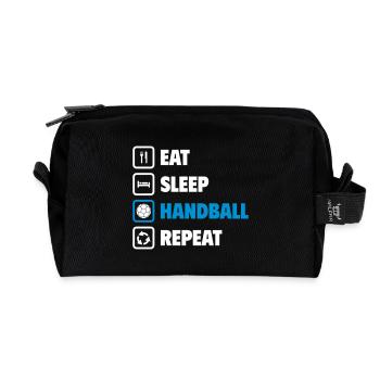 Mangez, dormez, handballez, répétez ! - Trousse de toilette en tissu recyclé - noir - Devant