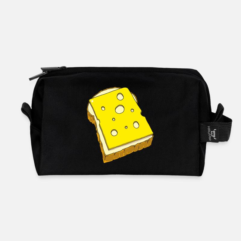 Käsebrot - Recycelte Kulturtasche - Schwarz