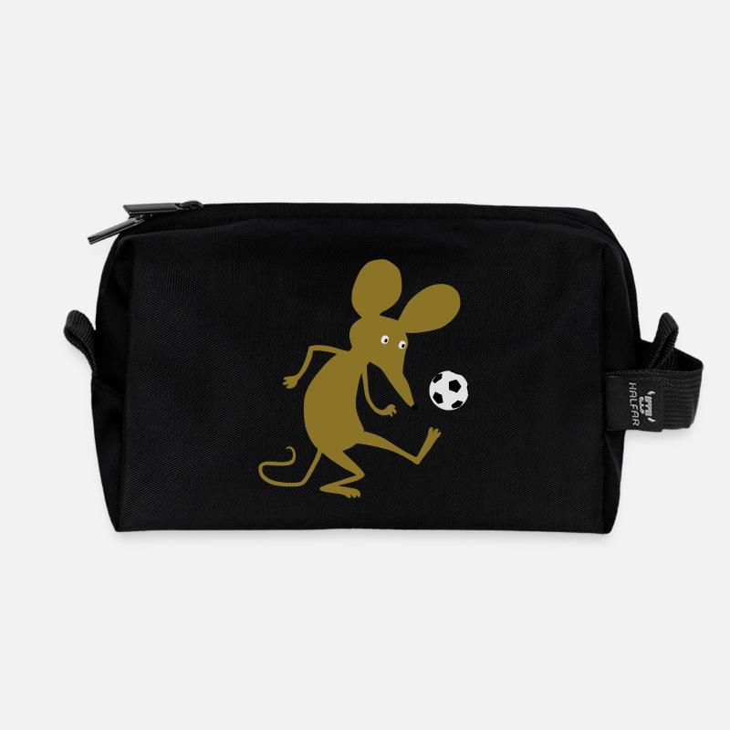 Fussballmaus - Recycelte Kulturtasche - Schwarz