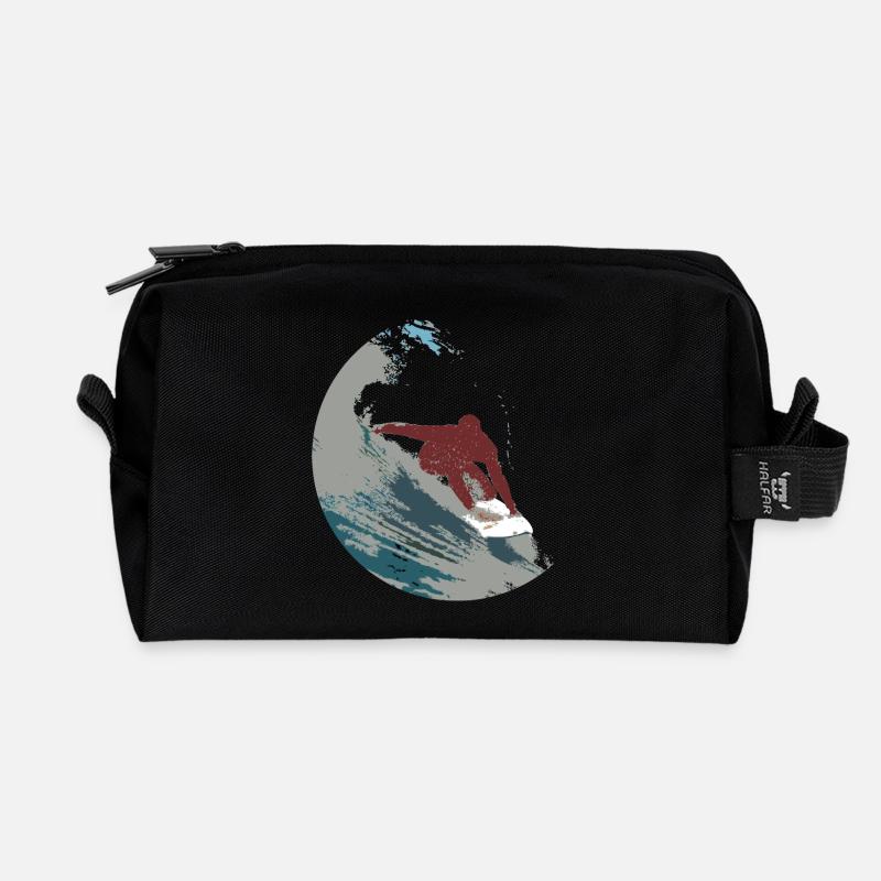 Surfer - Recycelte Kulturtasche - Schwarz