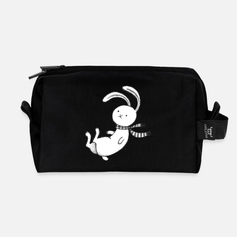 Hase - Recycelte Kulturtasche - Schwarz