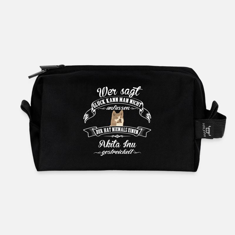 AKITA INU Glück - Recycelte Kulturtasche - Schwarz