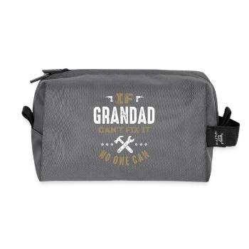 Grandad Can Fix It - Recycled Toiletry Zip Bag - anthracite - Front