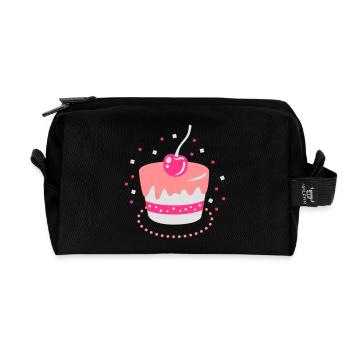 Toertchen with decoration - Recycled Toiletry Zip Bag - black - Front